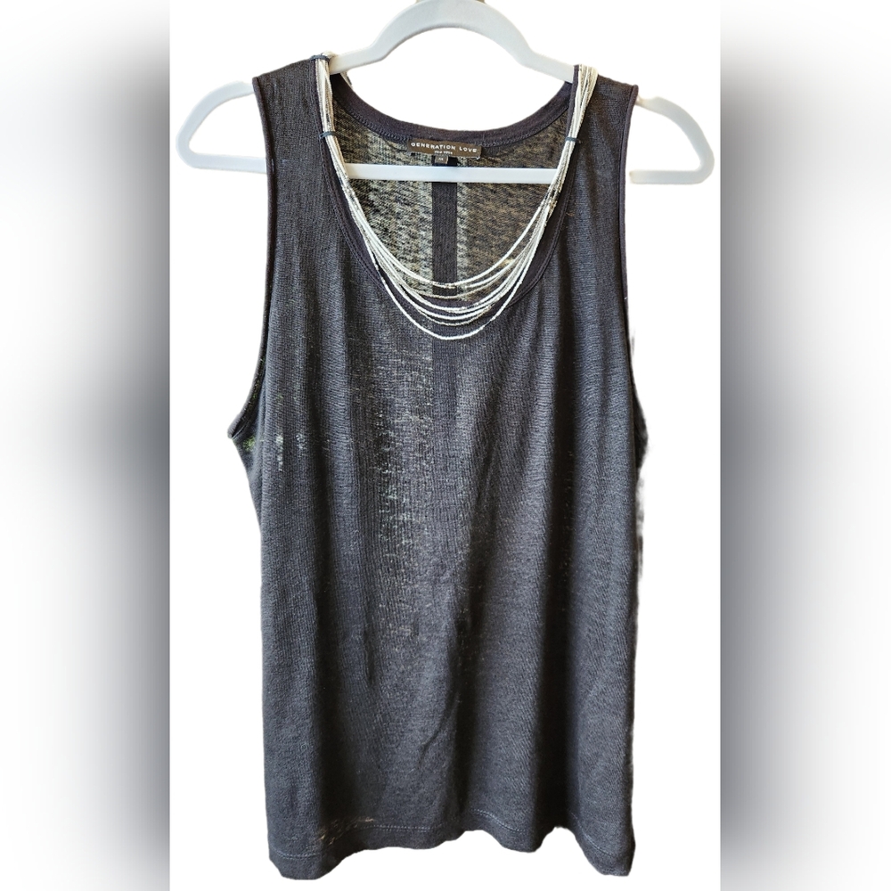Generation Love black tank with detachable necklace